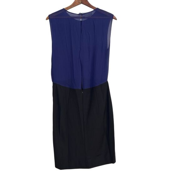 By Malene Birger Renias Sleeveless Pleated Keyhole Sheath Dress Blue Black Sz XS - Picture 8 of 8
